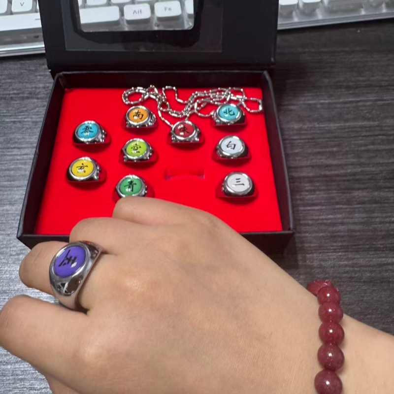 10 개/대 애니메이션 아카츠키 이타치 금속 R-ing - Rare Anime Merchandise 리뷰 및 가격